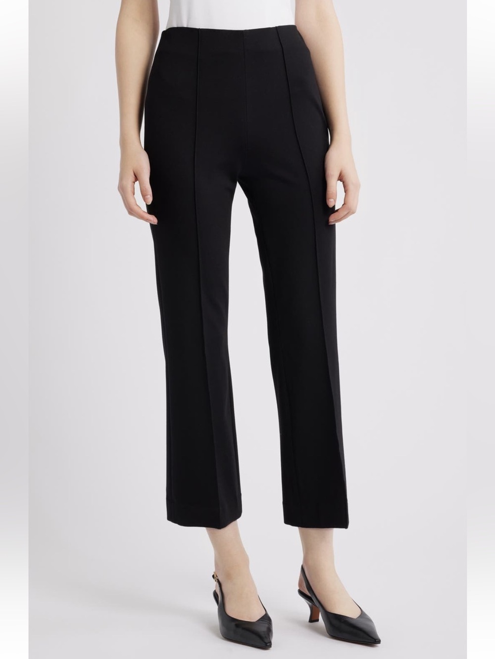 rag & bone Irina Ponte Kick Flare Pants Black XS Front Seam Stretch